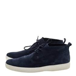 Tod's Navy Blue Suede Lace Up Desert Boots Size 43