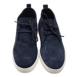 Tod's Navy Blue Suede Lace Up Desert Boots Size 43