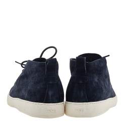 Tod's Navy Blue Suede Lace Up Desert Boots Size 43