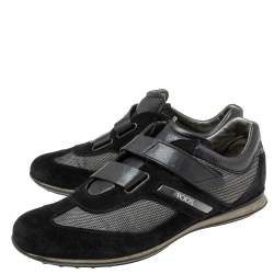 Tod's Black Suede Leather and Nylon Low-Top Sneakers Size 42 