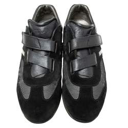 Tod's Black Suede Leather and Nylon Low-Top Sneakers Size 42 
