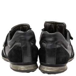 Tod's Black Suede Leather and Nylon Low-Top Sneakers Size 42 