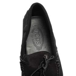 مملوكة مسبقًا Tod's Black Suede Bow Loafers Size 43