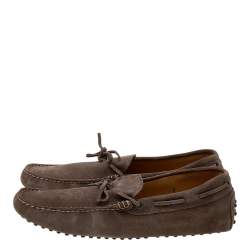 Tod's Brown Suede Bow Slip On Loafers Size 43