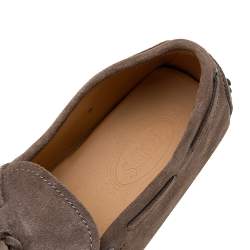 Tod's Brown Suede Bow Slip On Loafers Size 43