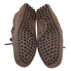 Tod's Brown Suede Bow Slip On Loafers Size 43