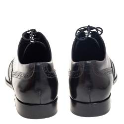 Tod's Black Brogue Leather Lace Up Oxfords Size 39.5
