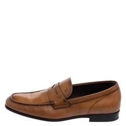 Pre Owned حذاء لوفرز تودز جلد بني سير بيني مقاس 39.5