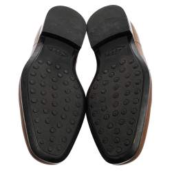 Pre Owned حذاء لوفرز تودز جلد بني سير بيني مقاس 39.5