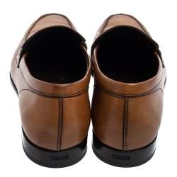 Pre Owned حذاء لوفرز تودز جلد بني سير بيني مقاس 39.5