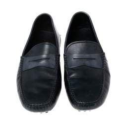 Pre Owned حذاء لوفرز تودز جلد أزرق كحلي سير بيني مقاس 42.5  