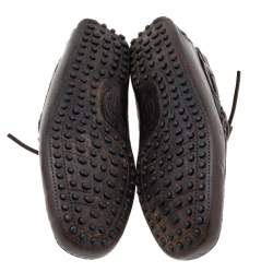 مملوكة مسبقًا Tod’s For Ferrari Brown Leather Bow Slip On Loafers Size 39.5