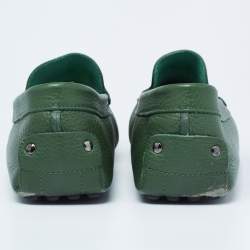 Pre Owned Tod's Green Leather Driving Loafers Size 42