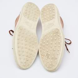 Pre Owned Tod's Brown Leather Low Top Sneakers Size 42