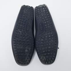 Pre Owned حذاء لوفرز تودز جلد أزرق كحلي مزين فيونكة مقاس 41