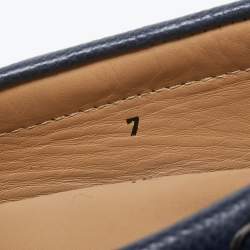 Pre Owned حذاء لوفرز تودز جلد أزرق كحلي مزين فيونكة مقاس 41