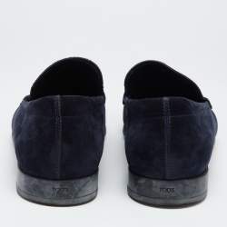 Tod's Navy Blue Suede Slip On Loafers Size 42