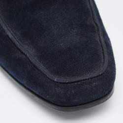Tod's Navy Blue Suede Slip On Loafers Size 42