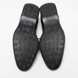 Pre Owned Tod's Black Patent Brouge Leather Lace Up Derby Size 39.5