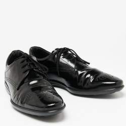Pre Owned Tod's Black Patent Brouge Leather Lace Up Derby Size 39.5