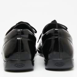 Pre Owned Tod's Black Patent Brouge Leather Lace Up Derby Size 39.5