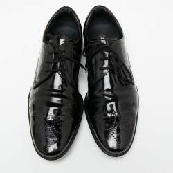 Pre Owned Tod's Black Patent Brouge Leather Lace Up Derby Size 39.5