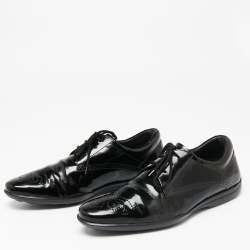 Pre Owned Tod's Black Patent Brouge Leather Lace Up Derby Size 39.5
