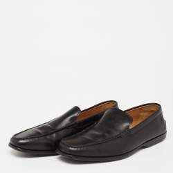 Tod's Black Leather Slip On Loafers Size  40