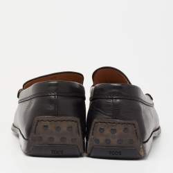 Tod's Black Leather Slip On Loafers Size  40