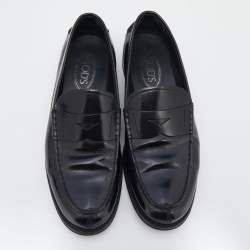 مملوكة مسبقًا حذاء لوفرز تودز سليب أون جلد أسود مقاس 42.5