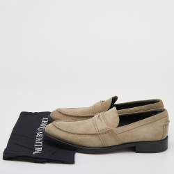 مملوكة مسبقًا Tod's Khaki Beige Suede Slip On Loafers Size 44