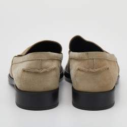 مملوكة مسبقًا Tod's Khaki Beige Suede Slip On Loafers Size 44