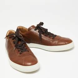 Pre Owned حذاء رياضي تودز جلد مخرم بني رباط مقاس 44