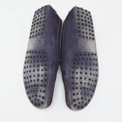 Pre Owned Tod's Purple Suede Slip On Loafers Size 44.5
