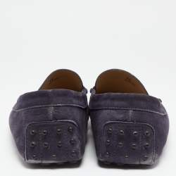 Pre Owned Tod's Purple Suede Slip On Loafers Size 44.5