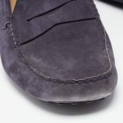 Pre Owned Tod's Purple Suede Slip On Loafers Size 44.5