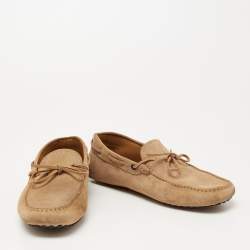 Pre Owned حذاء لوفرز تودز سويدي بني مزين فيونكة سليب أون مقاس 44.5