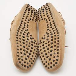 Pre Owned حذاء لوفرز تودز سويدي بني مزين فيونكة سليب أون مقاس 44.5