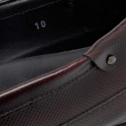 Pre Owned Tod's For Ferrari Black/Burgundy Leather Slip On Loafers Size 44.5