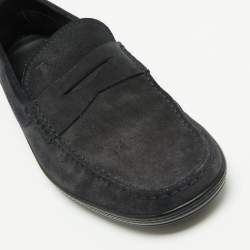 Pre Owned Tod's Navy Blue Suede Slip On Loafers Size 44.5