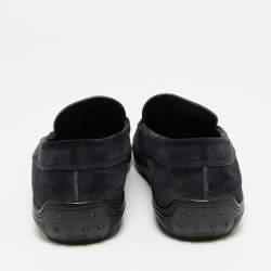 Pre Owned Tod's Navy Blue Suede Slip On Loafers Size 44.5