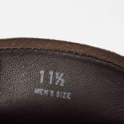 Pre Owned Tod's Dark Brown Leather Slip On Driving Loafers Size 46.5