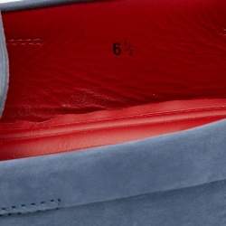 Pre Owned Tod's for Ferrari Blue Suede Slip on Loafers Size 40