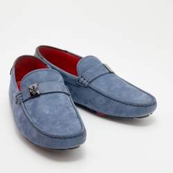 Pre Owned Tod's for Ferrari Blue Suede Slip on Loafers Size 40
