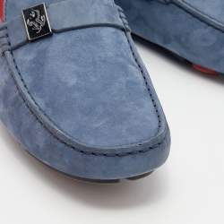 Pre Owned Tod's for Ferrari Blue Suede Slip on Loafers Size 40