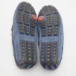 Pre Owned Tod's for Ferrari Blue Suede Slip on Loafers Size 40