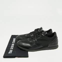 Tod's Black Leather, Nylon and Mesh Low-Top Sneakers Size 41.5