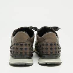 Pre Owned حذاء رياضي تودز جلد رصاصي  بعنق منخفض مقاس 42