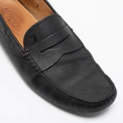 Pre Owned Tod's Black Leather Penny Loafers Size 41 