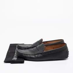 Pre Owned Tod's Black Leather Penny Loafers Size 41 